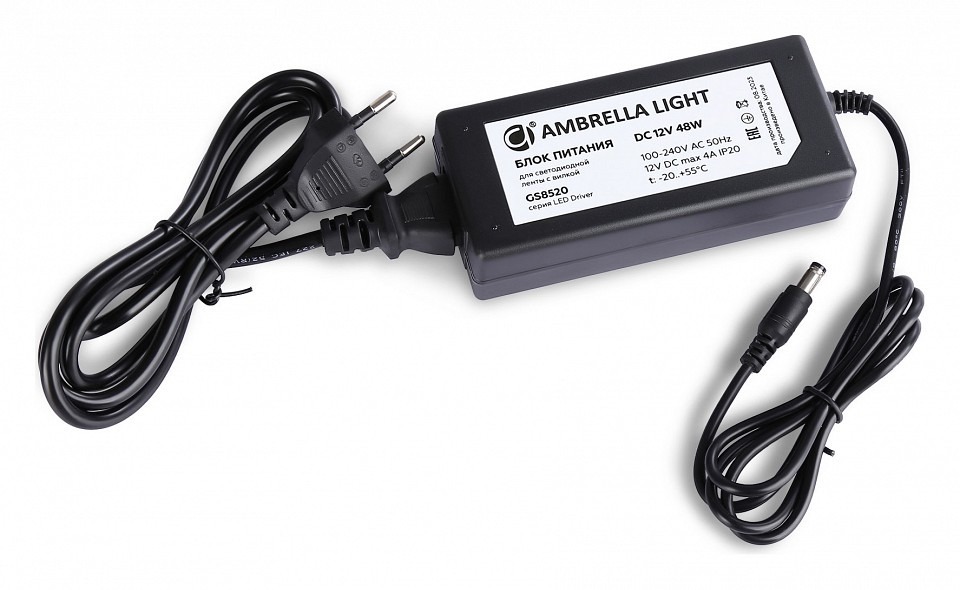 Фото Блок питания с проводом Ambrella Light LED Driver GS8520 AMBR_GS8520 - интернет-магазин МегаТерем в Москве
