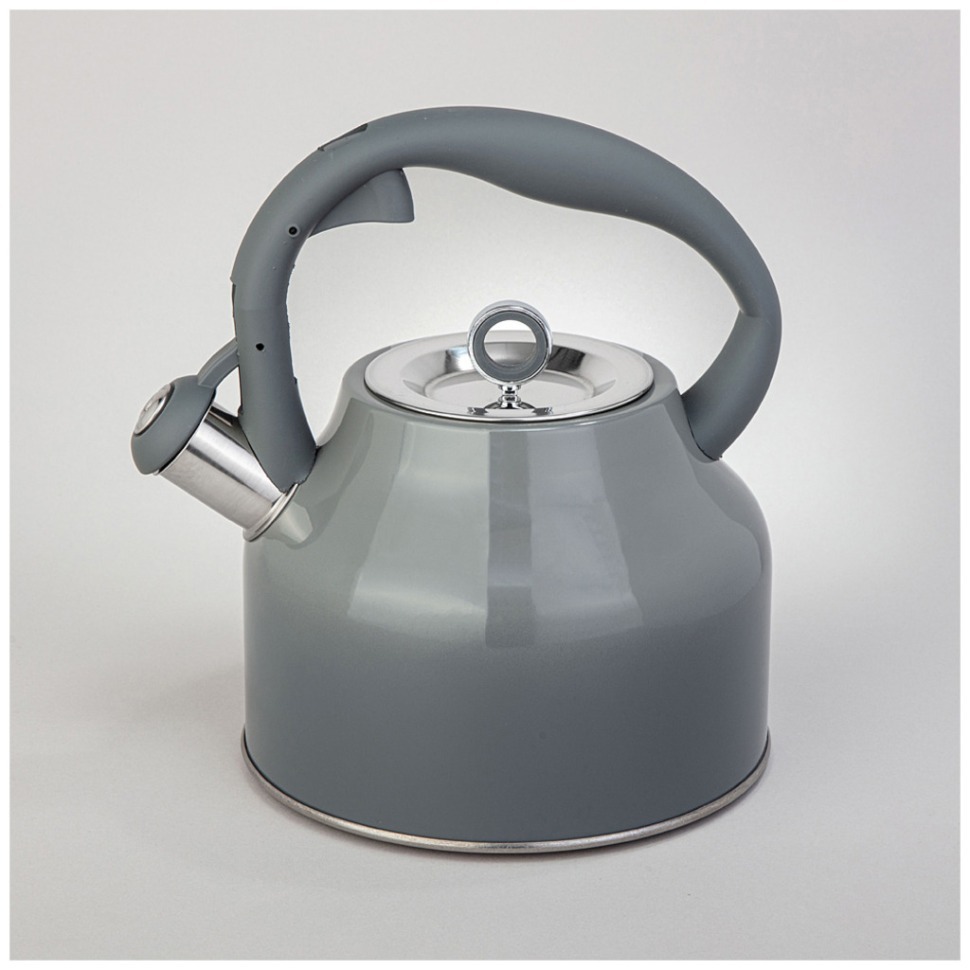 Фото Чайник agness со свистком, 2,8 л, индукция, цвет - серый градиент (916-421)  - интернет-магазин МегаТерем в Москве