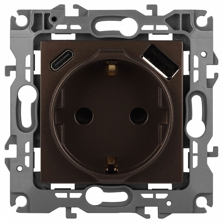 Фото Розетка с заземлением и со шторкой и 2хUSB, без рамки Эра Эра 12 12-4108-13 ER_B0067757 - интернет-магазин МегаТерем в Москве