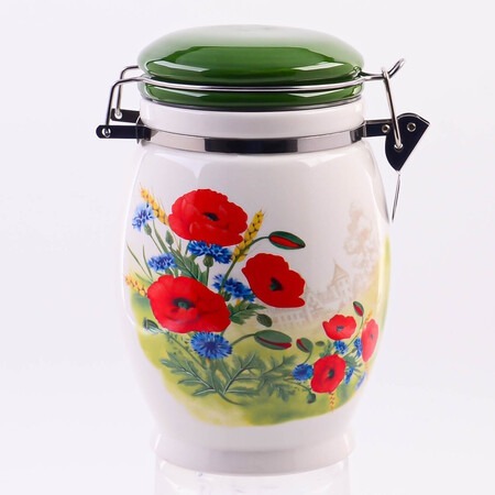 Банка для сыпучих 700мл Цветущие Маки LORAINE (60277) Фото Банка для сыпучих 700мл Цветущие Маки LORAINE (60277) - интернет-магазин МегаТерем в Москве