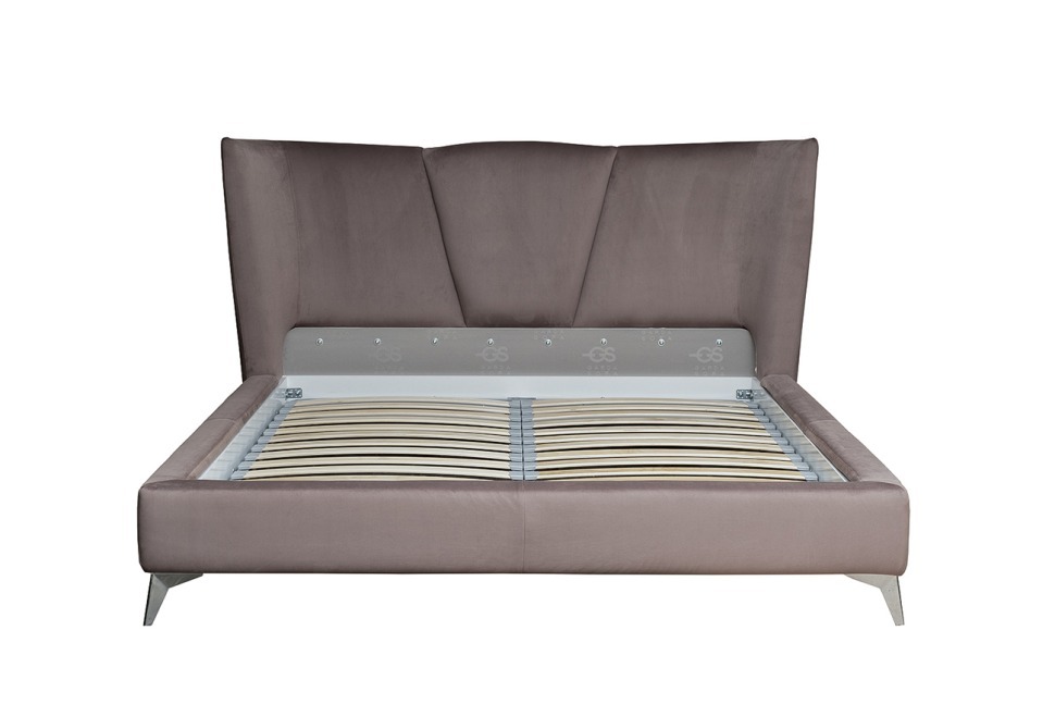Фото Кровать Siena без мех.велюр коричневый Colt1012-ROSKOR 199*222*116см (TT-00016634) - интернет-магазин МегаТерем в Москве