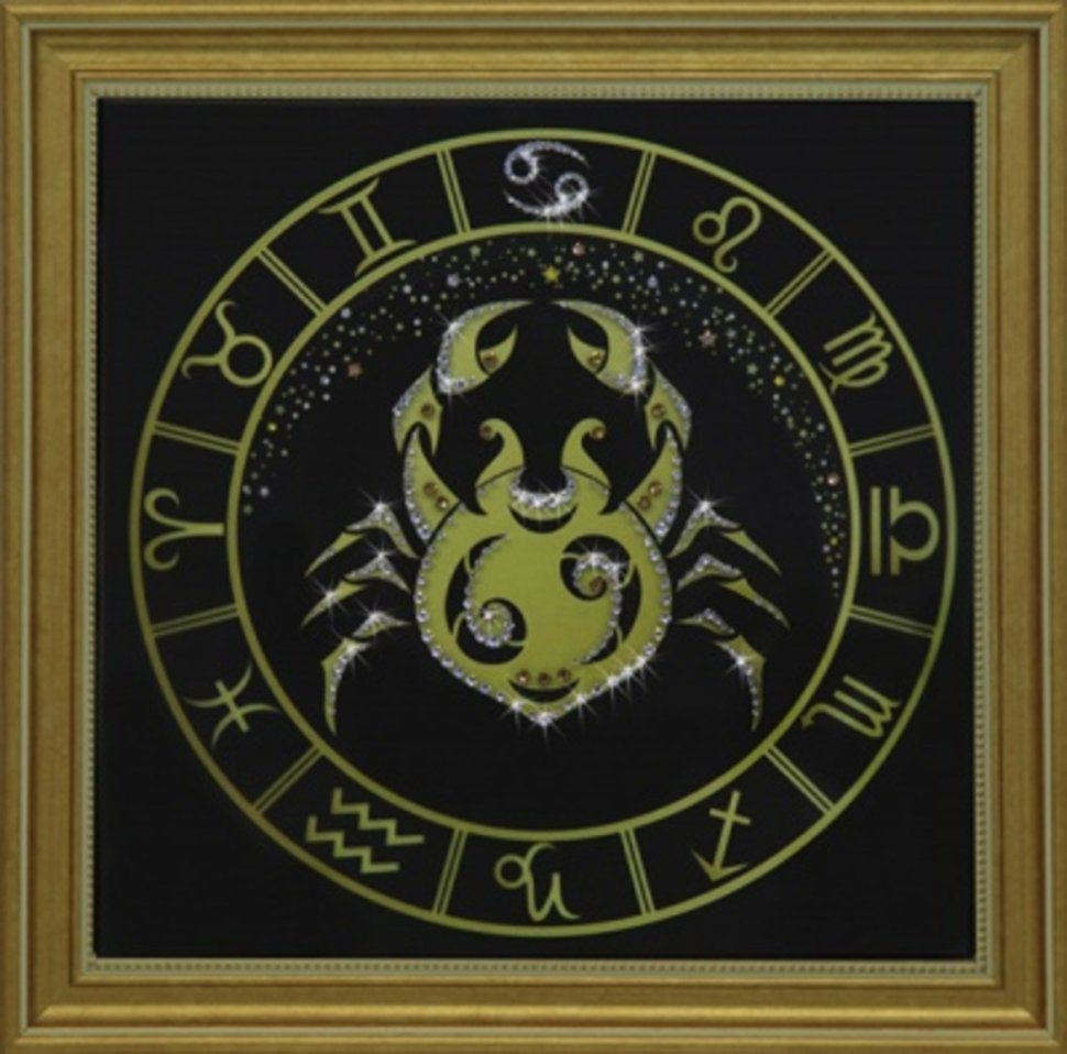 Фото Картина Рак золото с кристаллами Swarovski (1732) - интернет-магазин МегаТерем в Москве