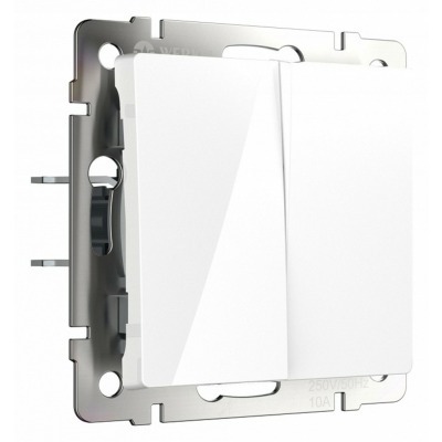 Выключатель двухклавишный без рамки Werkel белый W1120001 WRK_a051135