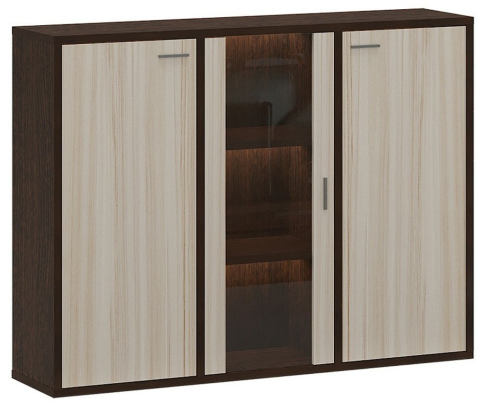 Фото Тумба-витрина Домино СУ(ш3в1)+2ФГ+1ФС MER_SUsh3v1-2FG-1FS-VK-venge-karamel - интернет-магазин МегаТерем в Москве