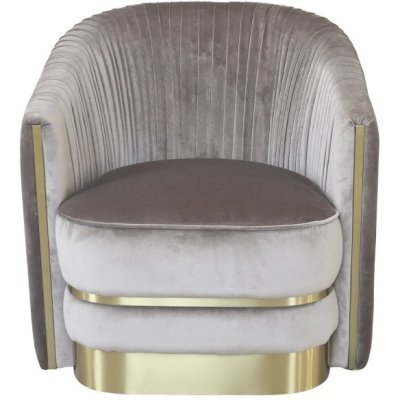 Кресло велюровое серо-корич...