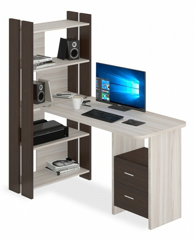 Фото Стол компьютерный Домино Lite СТЛ-ОВ+С120Р MER_STL-OV-S120RPryam_VK - интернет-магазин МегаТерем в Москве