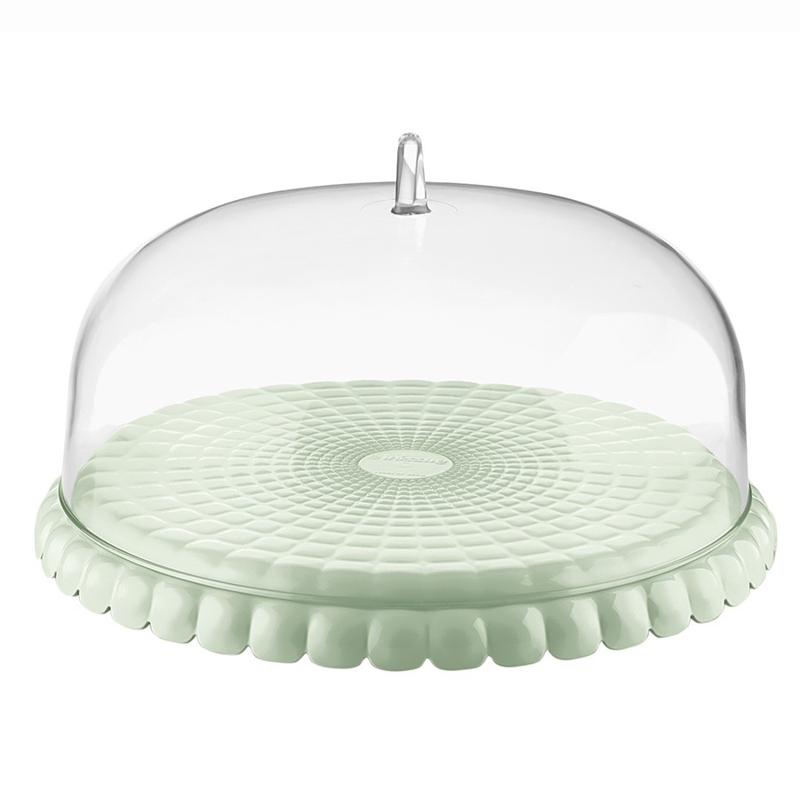 Фото Блюдо сервировочное с крышкой tiffany, D36 см, зеленое (75599) - интернет-магазин МегаТерем в Москве