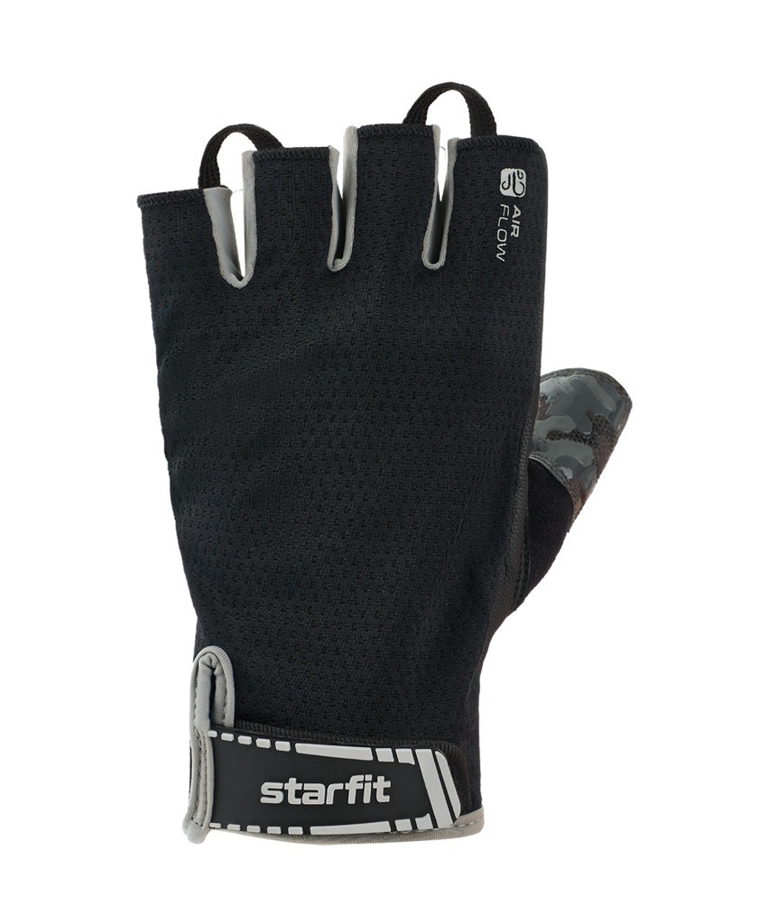 Фото Перчатки для фитнеса STARFIT WG-203, черный/серый (2119242) - интернет-магазин МегаТерем в Москве
