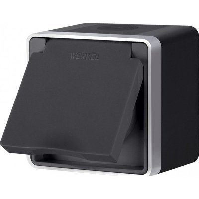 Розетка влагозащищенна с заземлением с крышкой со шторками Werkel WL15 a039961