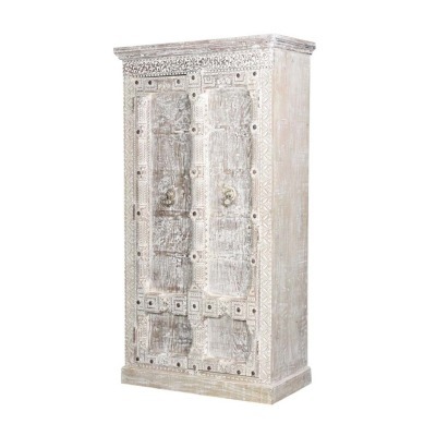 Шкаф PA3119B, Тиковое дерево, bleached white, ROOMERS FURNITURE