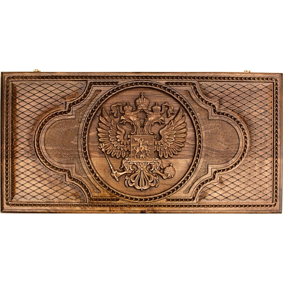 Фото Нарды резные Герб РФ, Mkhitaryan (28596) - интернет-магазин МегаТерем в Москве