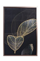 Холст "Золотые листья-2" 100х70 см, багет( латунь),поталь (TT-00010793)