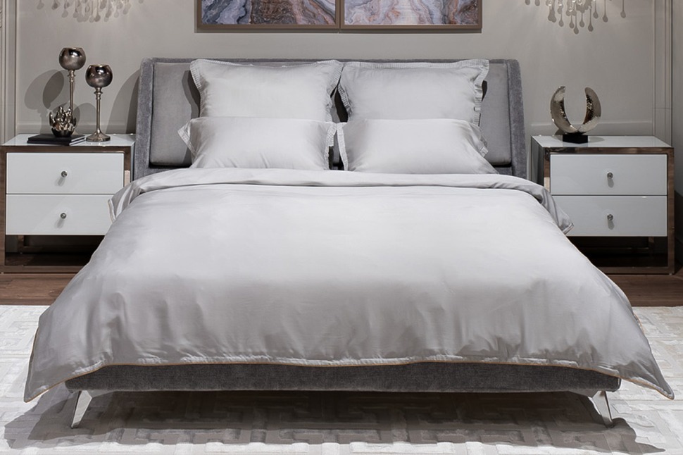 Фото Пододеяльник тенсель серый 145*210 (TT-00011348) - интернет-магазин МегаТерем в Москве