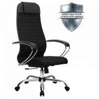 Кресло офисное Метта К-27 хром ткань сиденье и спинка мягкие черное 532456 (91477)