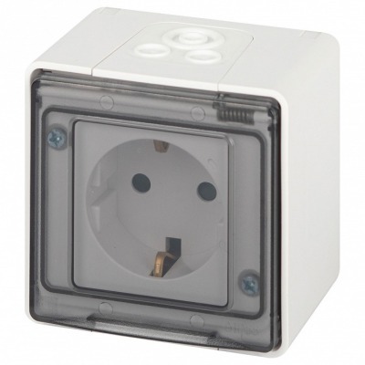 Розетка с заземлением и со шторкой, с крышкой Эра Эра Эксперт 11-2502-01 ER_B0063280
