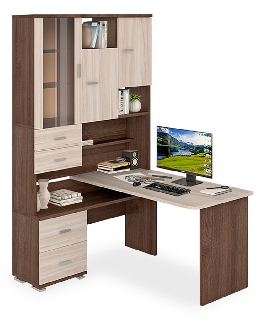 Фото Стол компьютерный Домино СР-620/140 MER_SR-620-140_SHKK-LEV - интернет-магазин МегаТерем в Москве