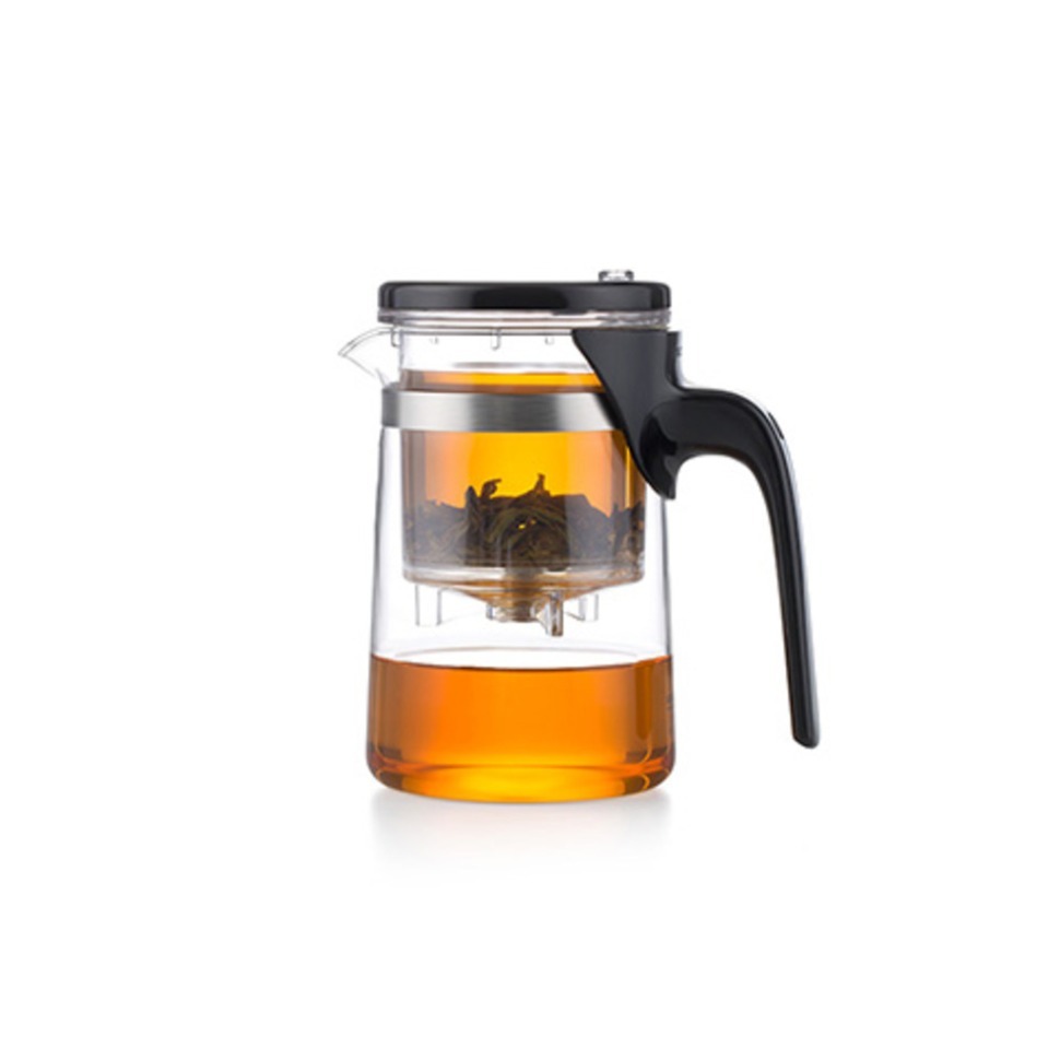 Фото Чайный инфузер E-01, 8.5, Боросиликатное стекло, пластик, clear/black, SAMADOYO - интернет-магазин МегаТерем в Москве