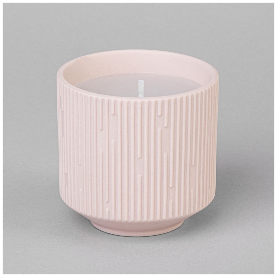 Фото Свеча ароматическая 200мл 7*7*7см цвет: пудровый Lefard (374-161) - интернет-магазин МегаТерем в Москве