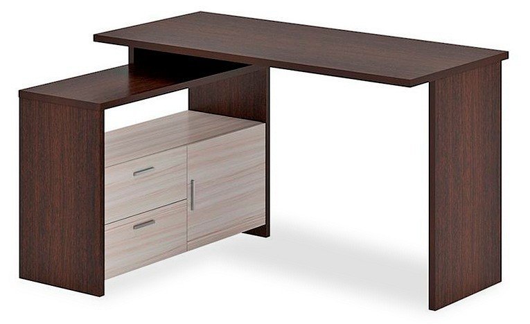 Фото Стол письменный Домино Lite СКЛ-ПРЯМ130+ТБЛ MER_SKL-PRYAM130-TBL_VK - интернет-магазин МегаТерем в Москве