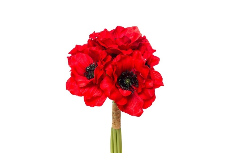 Фото Букет красных маков 30см (D-9F27090SN-1545) - интернет-магазин МегаТерем в Москве