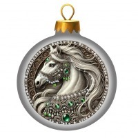 Новогодний шар Изумрудная грация с кристаллами Swarovski (2530)