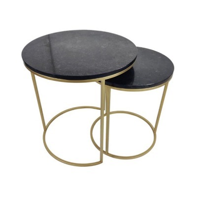 Набор из 2-х кофейных столиков hans, D40 см и D50 см, черный мрамор (76902)