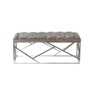 Банкетка велюр серый/хром 1...