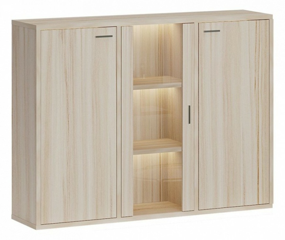 Фото Тумба-витрина Домино СУ(ш3в1)+2ФГ+1ФС MER_SUsh3v1-2FG-1FS-K-karamel - интернет-магазин МегаТерем в Москве