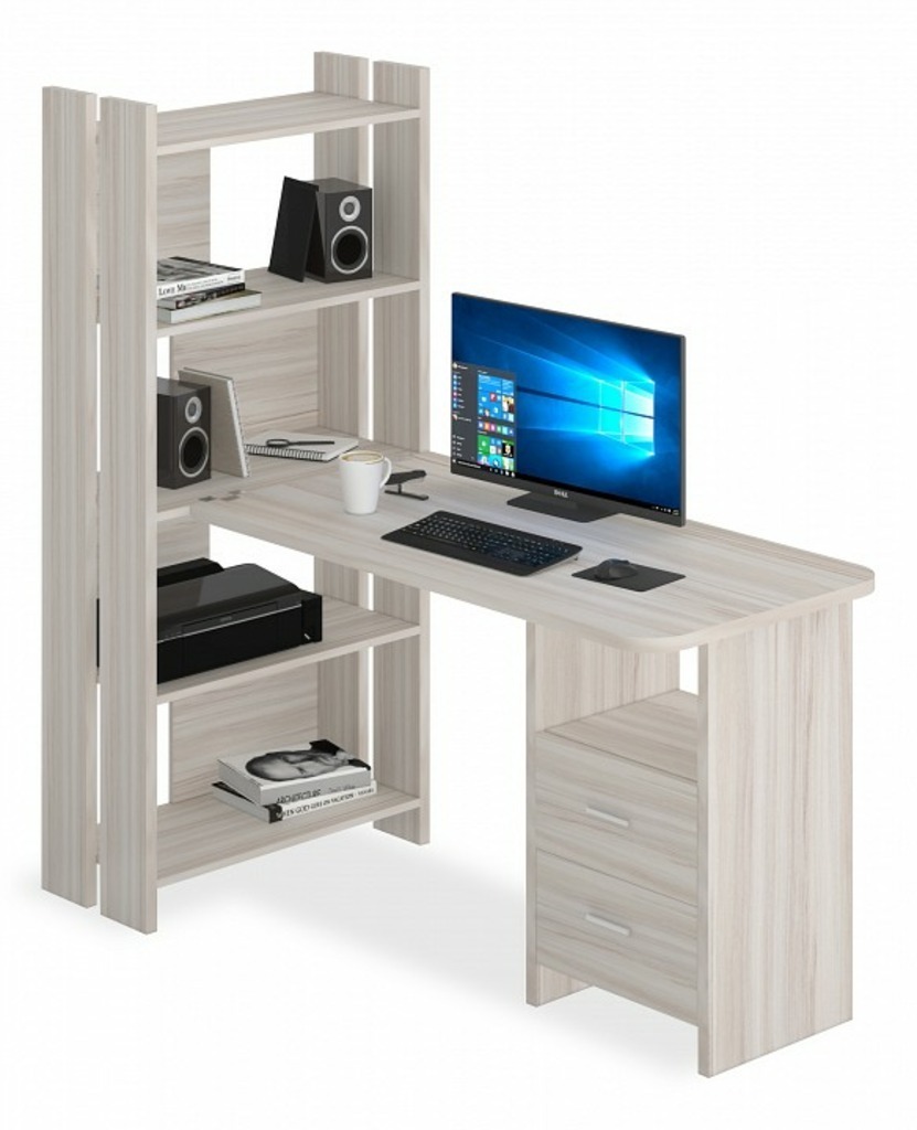 Фото Стол компьютерный Домино Lite СТЛ-ОВ+С120Р MER_STL-OV-S120RPryam_K - интернет-магазин МегаТерем в Москве