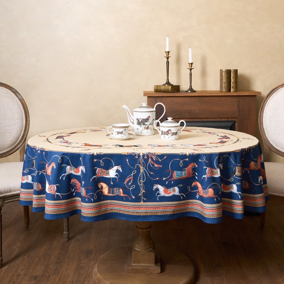 Фото Скатерть овальная passage140х180см ,бежевый, 100% хлопок,твил, пропитка Lefard (850-758-4) - интернет-магазин МегаТерем в Москве