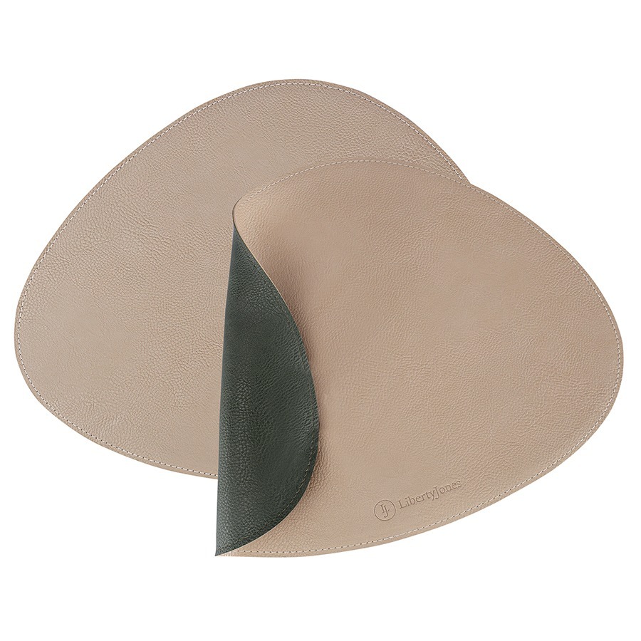 Фото Набор из 2-х двухсторонних сервировочных салфеток drop, 33х41 см, зеленый/бежевый (79231) - интернет-магазин МегаТерем в Москве