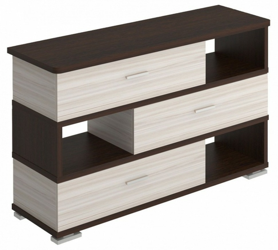 Фото Тумба комбинированная Домино СБ-40/3-ПВК MER_SB-40-3-PVK-zakruglenaya-VK - интернет-магазин МегаТерем в Москве