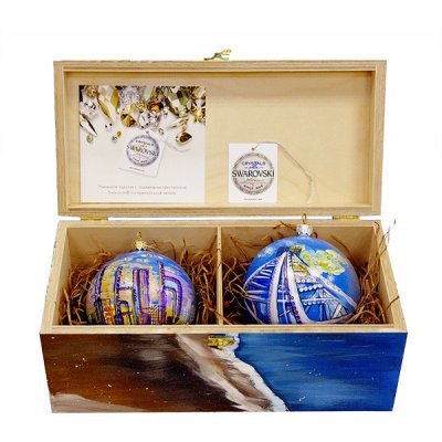 Новогодний набор на 2 шара ...