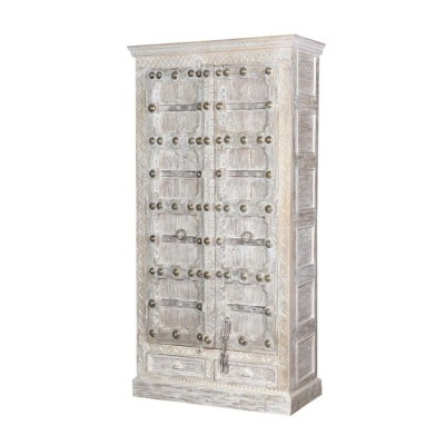 Шкаф PA4256A, Тиковое дерево, bleached white, ROOMERS FURNITURE