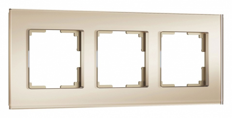 Фото Рамка на 3 поста Werkel Senso (шампань, стекло soft-touch) W0033111 WRK_a064578 - интернет-магазин МегаТерем в Москве