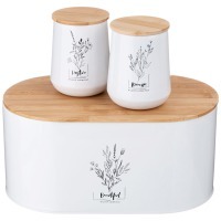 Набор agness "provence" 2в1 хлебница 34*19*15 см, банка для сыпучих 10*12,5 см 2 шт (790-374) 