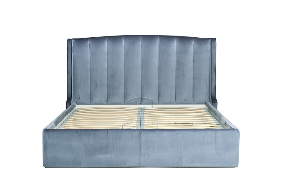 Фото Кровать Odry c подъем.мех.вельвет синий Velv SIN 186*220*120 (TT-00016639) - интернет-магазин МегаТерем в Москве