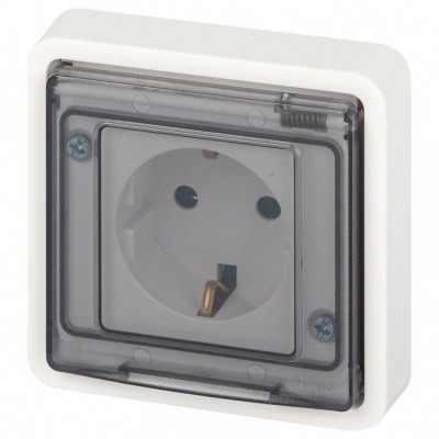 Розетка с заземлением и со шторкой, с крышкой Эра Эра Эксперт 11-2522-01 ER_B0063281
