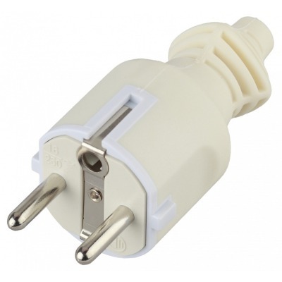 Вилка прямая с заземлением Эра  V4(W) ER_B0019188