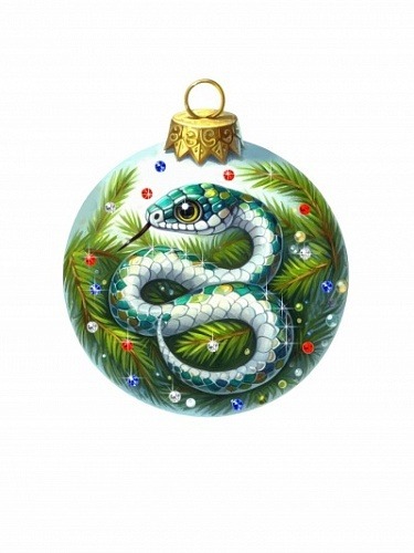 Фото Новогодний шар Сказочное украшение с кристаллами Swarovski (3116) - интернет-магазин МегаТерем в Москве