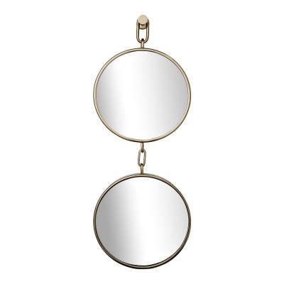 Зеркало на подвесе двойное рама металл. цвет золото d35см (TT-00011216)