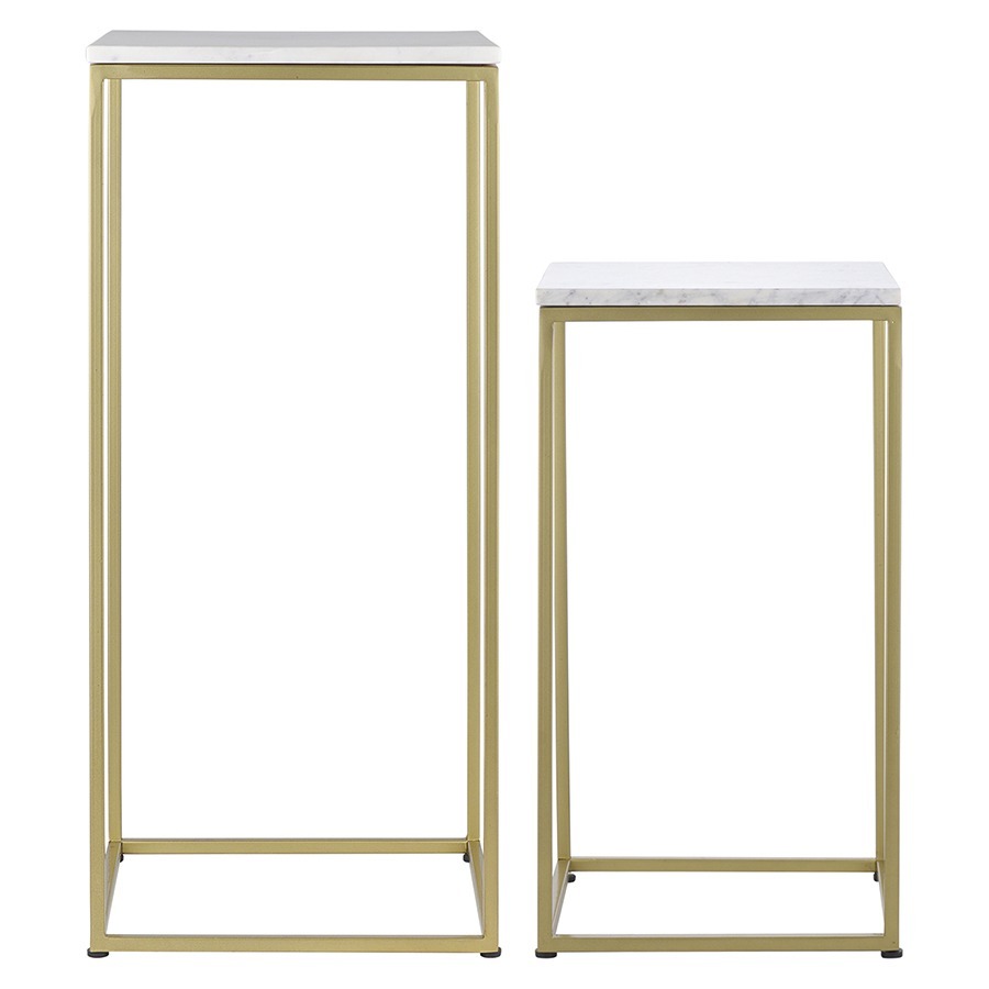 Фото Набор из 2-х столиков mayen gold, белые/золотистые (76903) - интернет-магазин МегаТерем в Москве