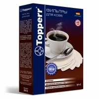 Фильтр TOPPERR №4 для кофеварок бумажный отбеленный 100 штук 3012 456418 (94165)