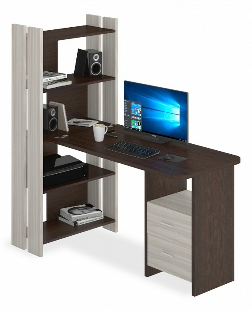 Фото Стол компьютерный Домино Lite СТЛ-ОВ+С120Р MER_STL-OV-S120RPryam_KV - интернет-магазин МегаТерем в Москве