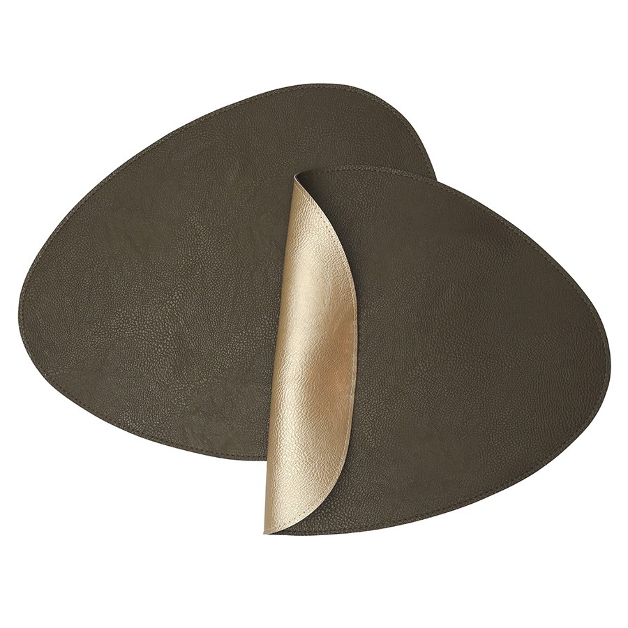 Фото Набор из 2-х двухсторонних сервировочных салфеток drop, 33х41 см, коричневый/карамельный (79232) - интернет-магазин МегаТерем в Москве