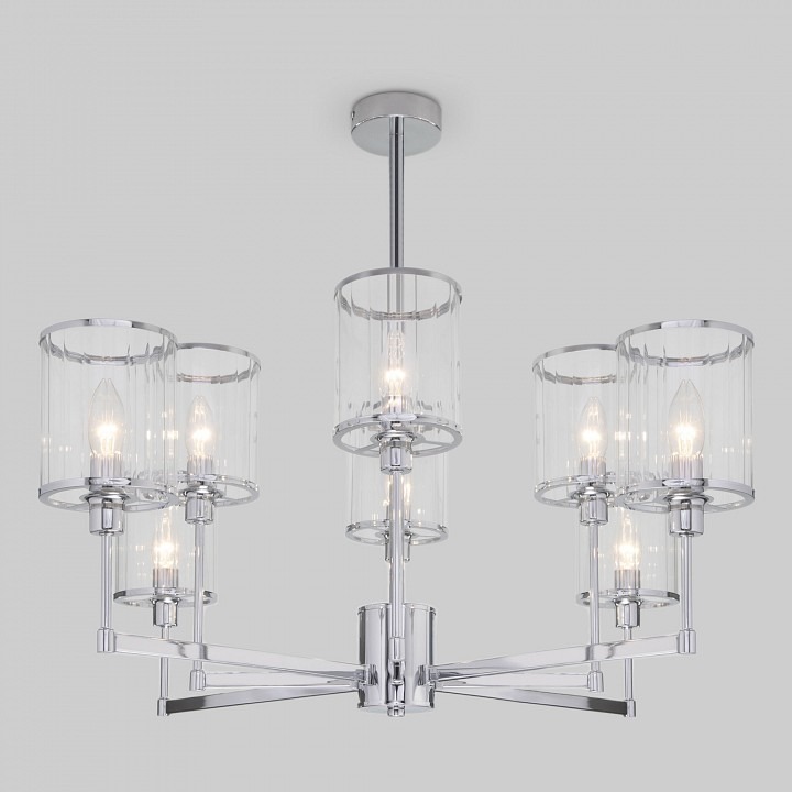 Фото Люстра на штанге Eurosvet Inari 60144/8 хром EV_a061947 - интернет-магазин МегаТерем в Москве