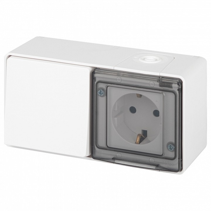 Фото Блок с розеткой и выключателем Эра Эра Эксперт 11-7501-01 ER_B0063288 - интернет-магазин МегаТерем в Москве