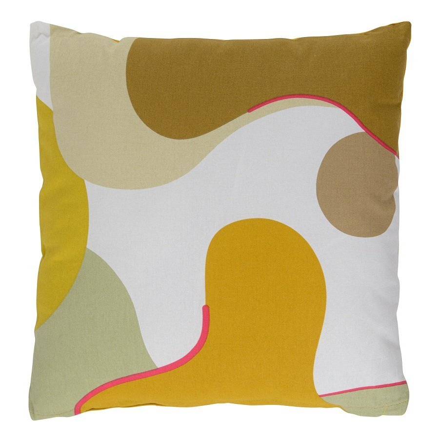 Фото Подушка декоративная из хлопка горчичного цвета с авторским принтом из коллекции freak fruit, 45х45 см (69747) - интернет-магазин МегаТерем в Москве