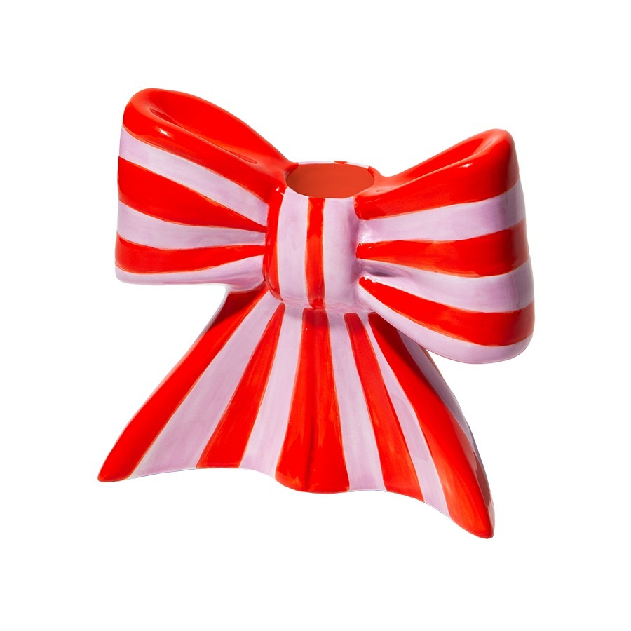 Фото Подсвечник bow, 11х12х5 см, красно-белый (79938) - интернет-магазин МегаТерем в Москве