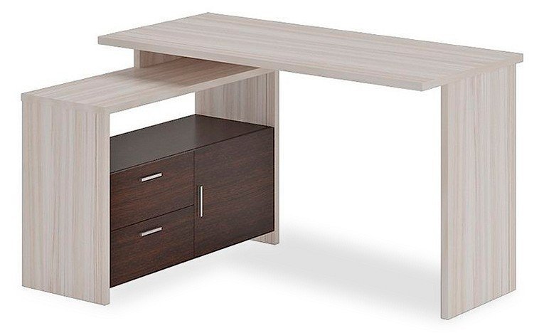 Фото Стол письменный Домино Lite СКЛ-ПРЯМ130+ТБЛ MER_SKL-PRYAM130-TBL_KV - интернет-магазин МегаТерем в Москве